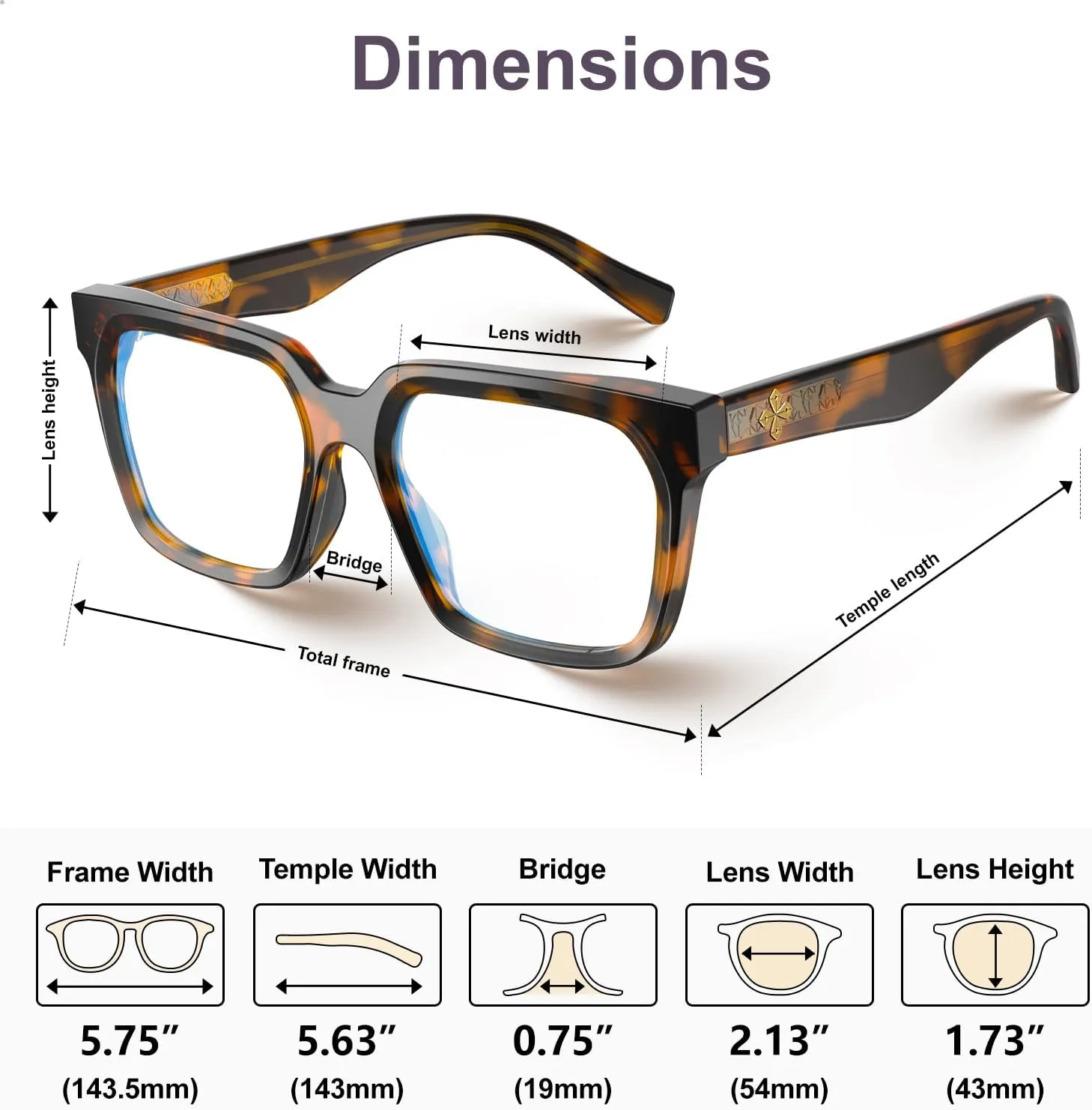 VISOONE 2 Pack Rectangle TR90 Blue Light Blocking Glasses Computer Eyewear with Preppy Look for Women and Men Cougar