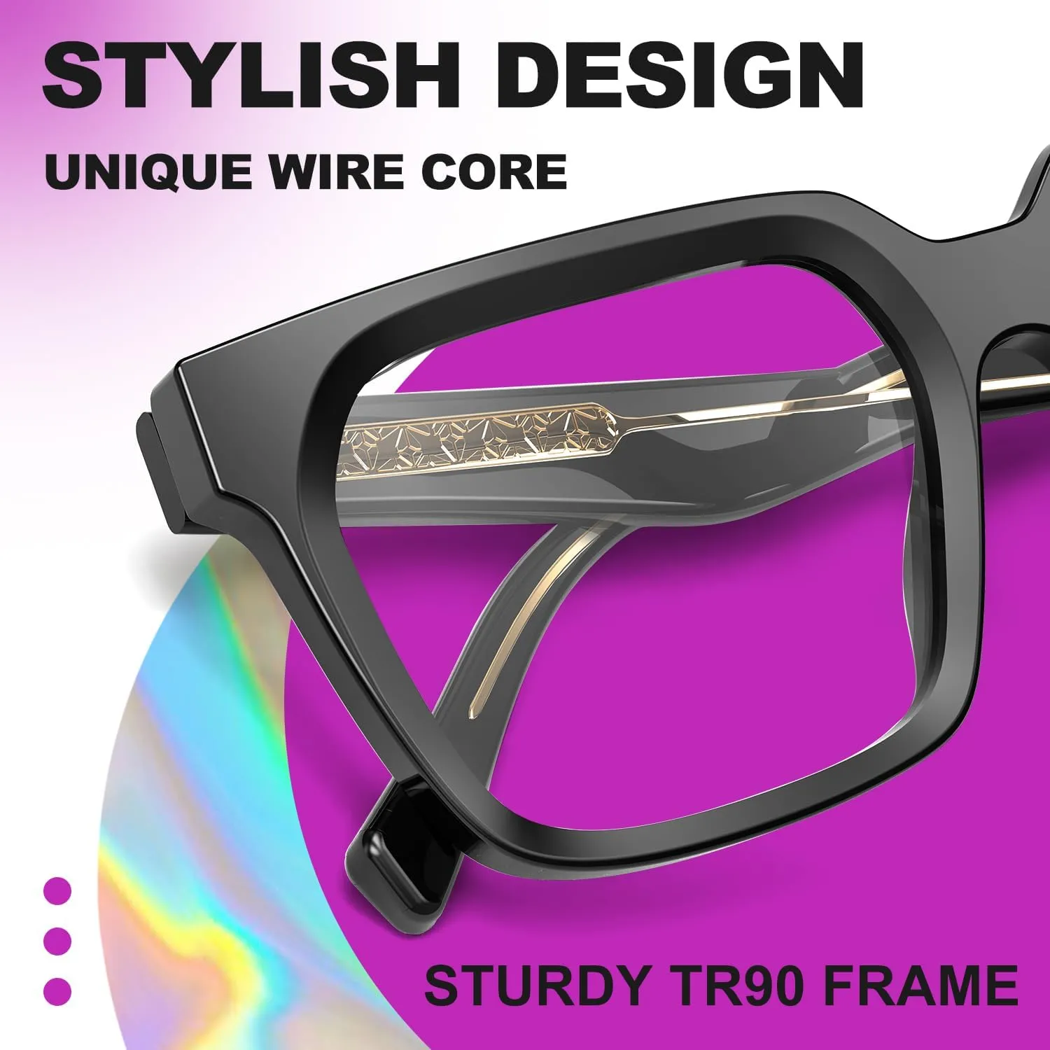 VISOONE 2 Pack Rectangle TR90 Blue Light Blocking Glasses Computer Eyewear with Preppy Look for Women and Men Cougar