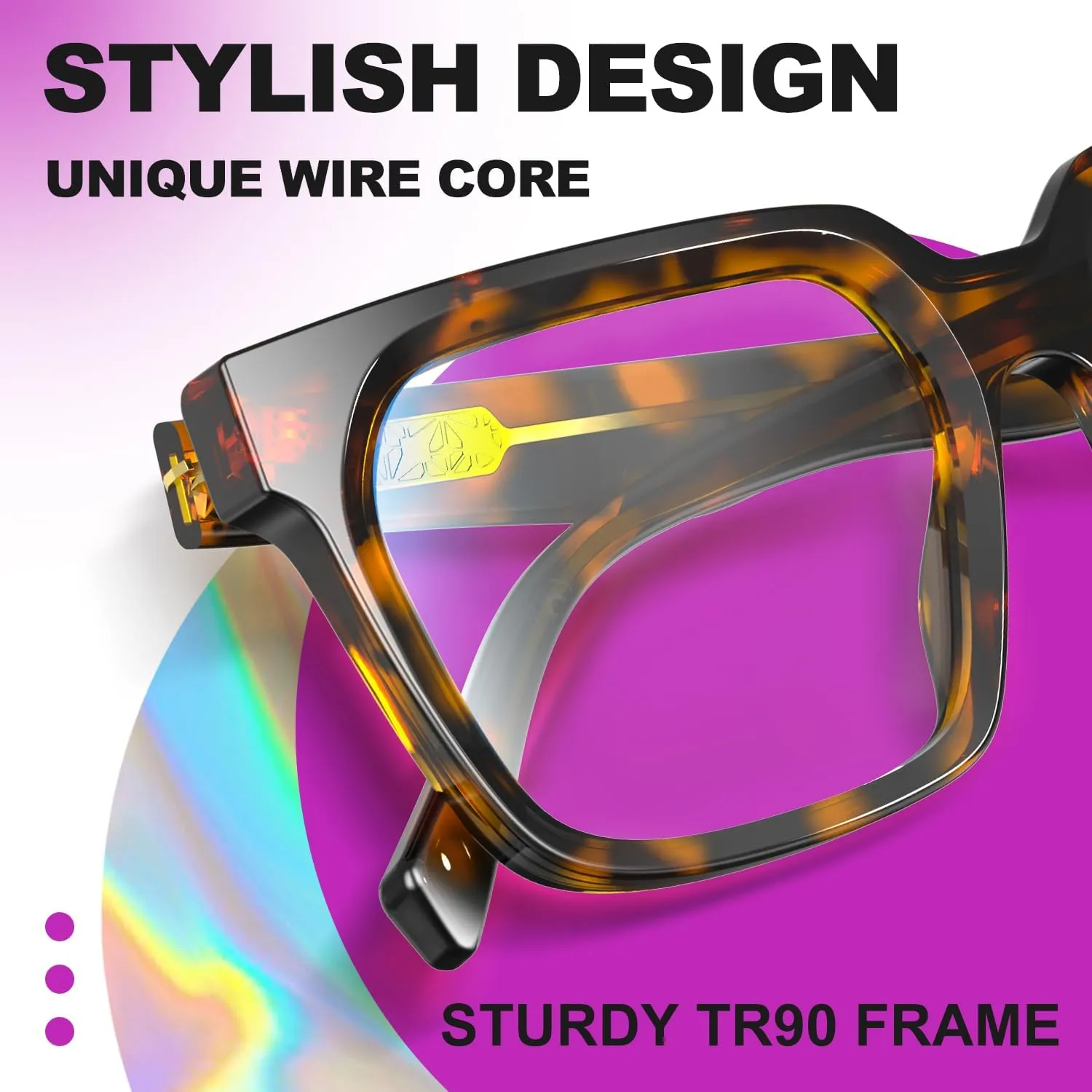VISOONE 2 Pack Rectangle TR90 Blue Light Blocking Glasses Computer Eyewear with Preppy Look for Women and Men Cougar