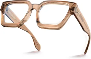 VISOONE Blue Light Blocking Glasses Rectangle Chic Preppy Look MultiColor Frame for Women Men RIVER