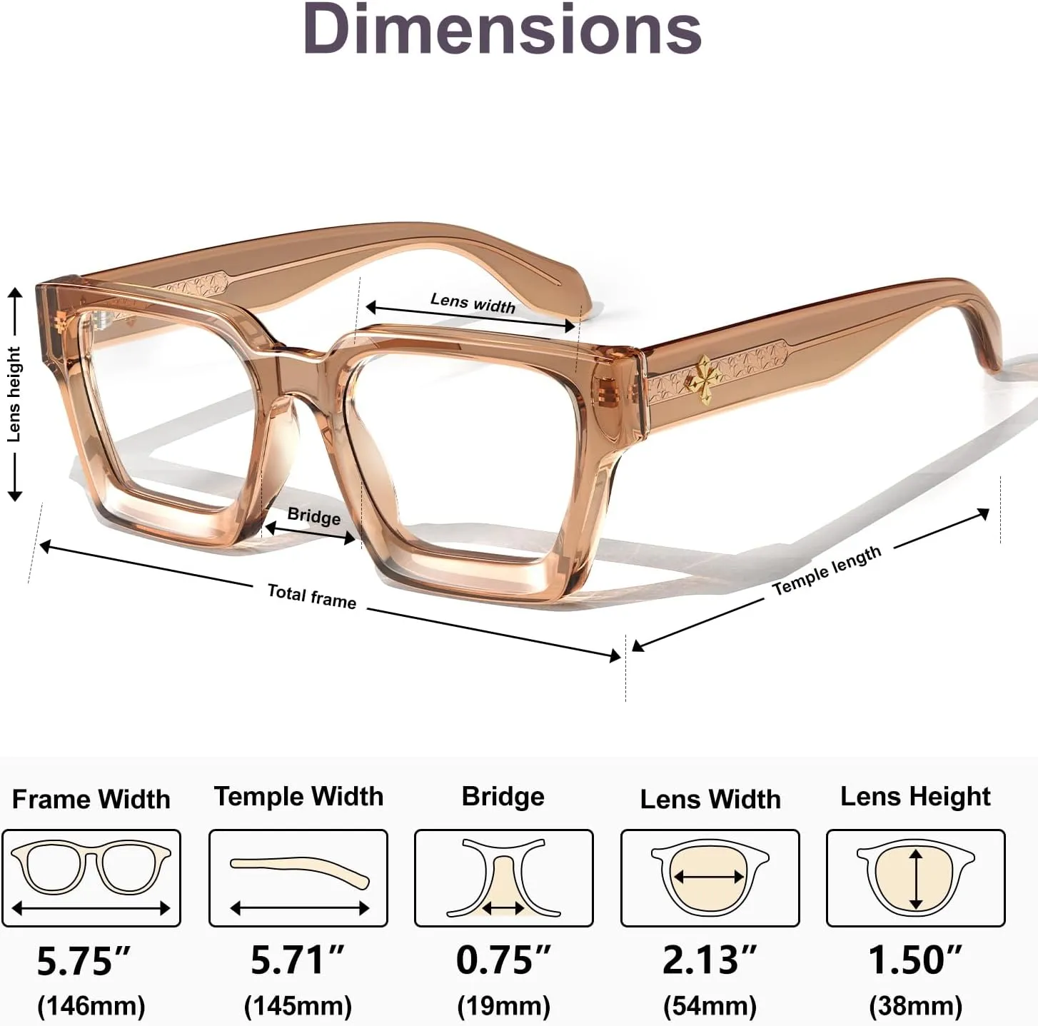 VISOONE Blue Light Blocking Glasses Rectangle Chic Preppy Look MultiColor Frame for Women Men RIVER