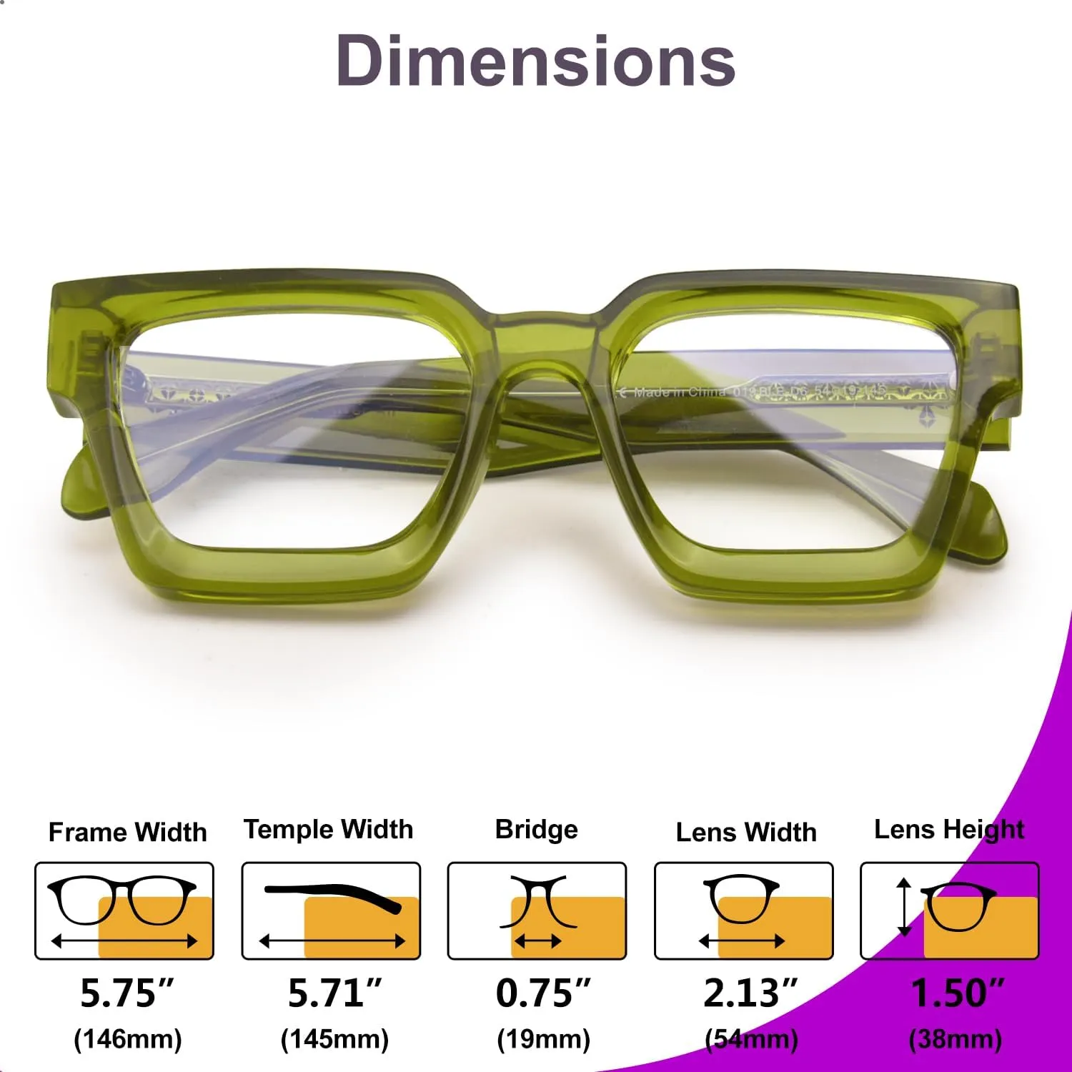 VISOONE Enhanced Version Rectangle Chic Preppy Look Blue Light Blocking Glasses for Women Men RIVER-LIGHTER