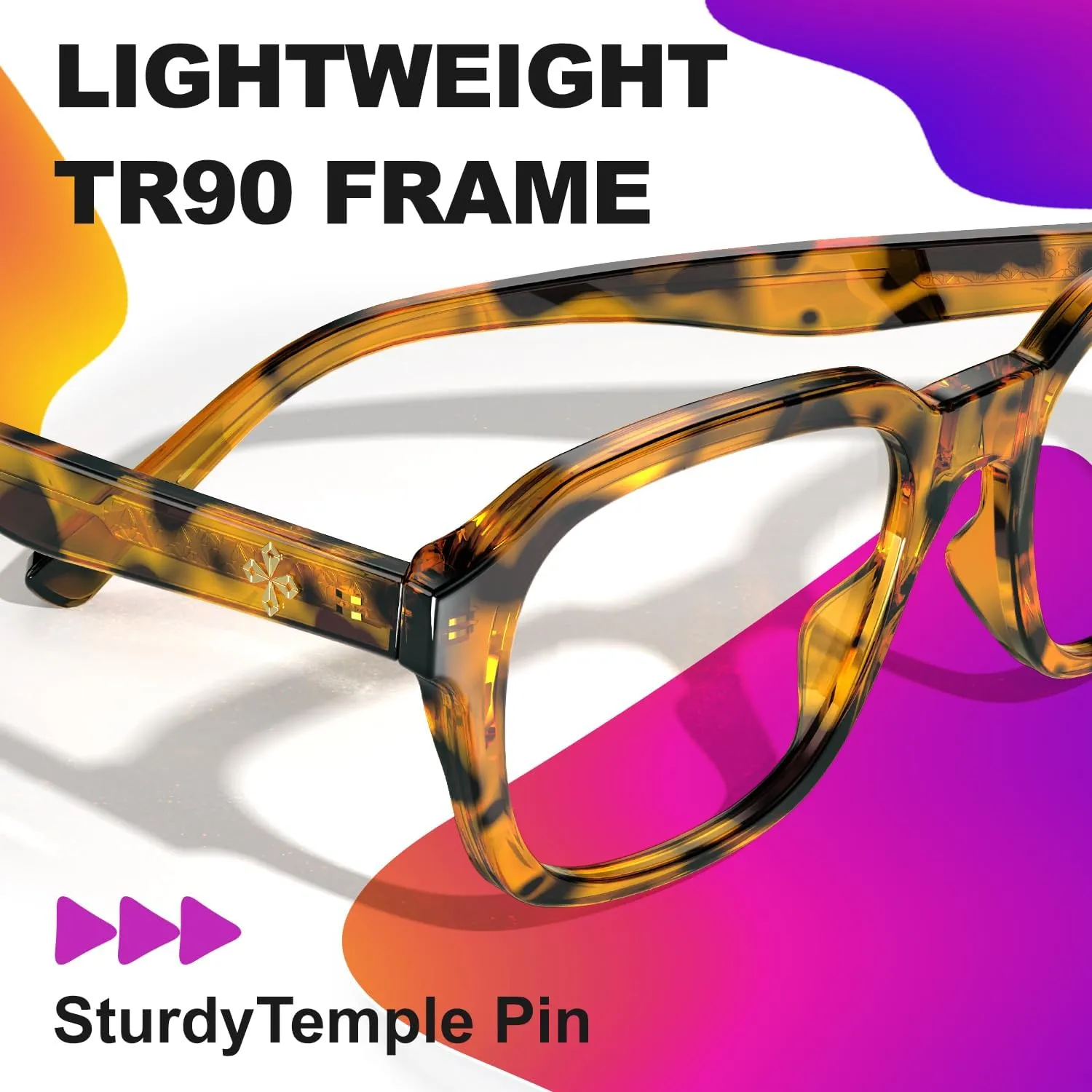 VISOONE Oversized Square Blue Light Blocking Glasses Fashion Computer Eyewear for Women and Men BENNETT
