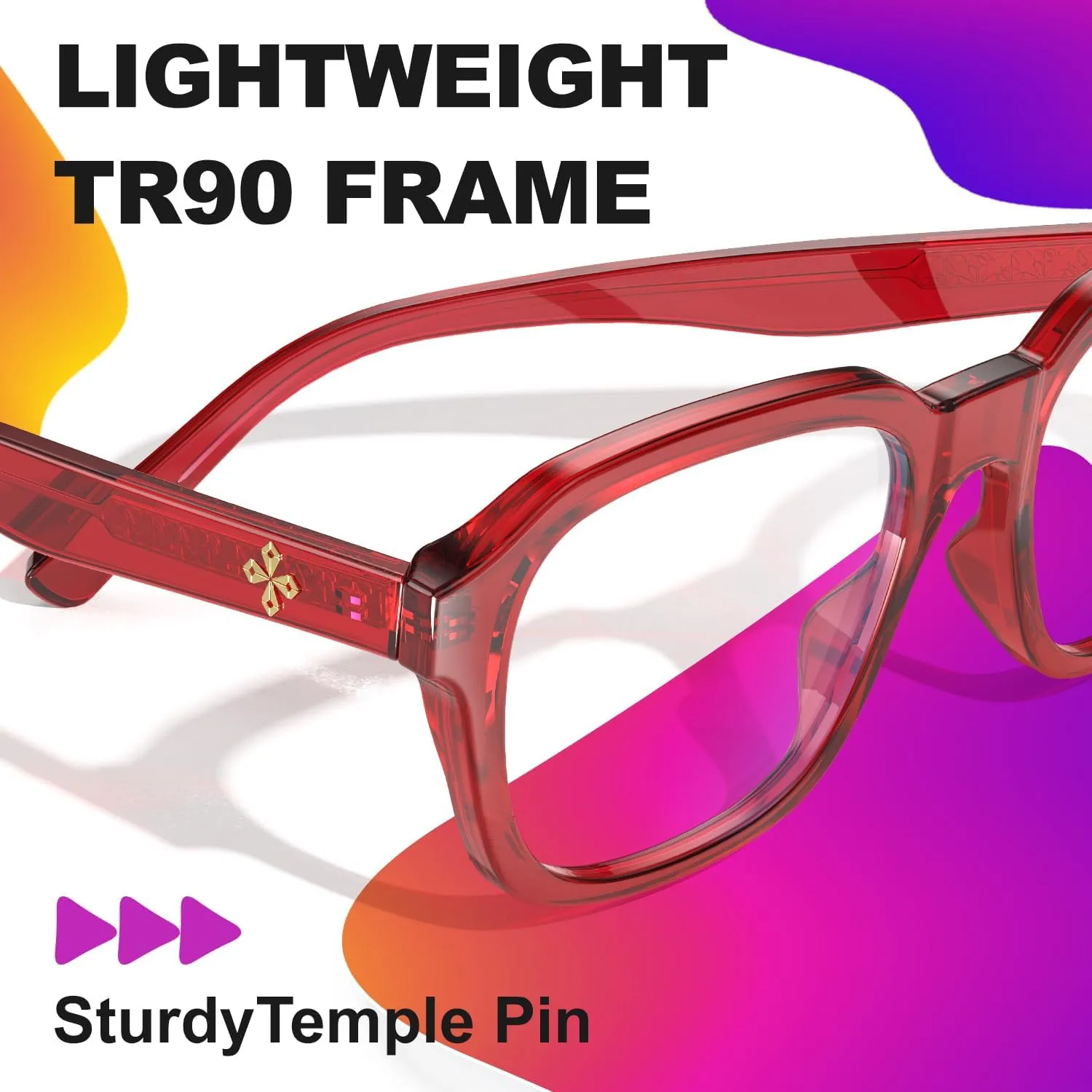 VISOONE Oversized Square Blue Light Blocking Glasses Fashion Computer Eyewear for Women and Men BENNETT
