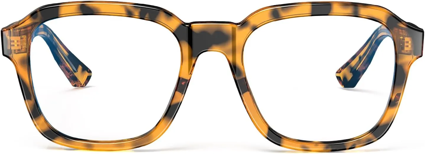 VISOONE Oversized Square Blue Light Blocking Glasses Fashion Computer Eyewear for Women and Men BENNETT