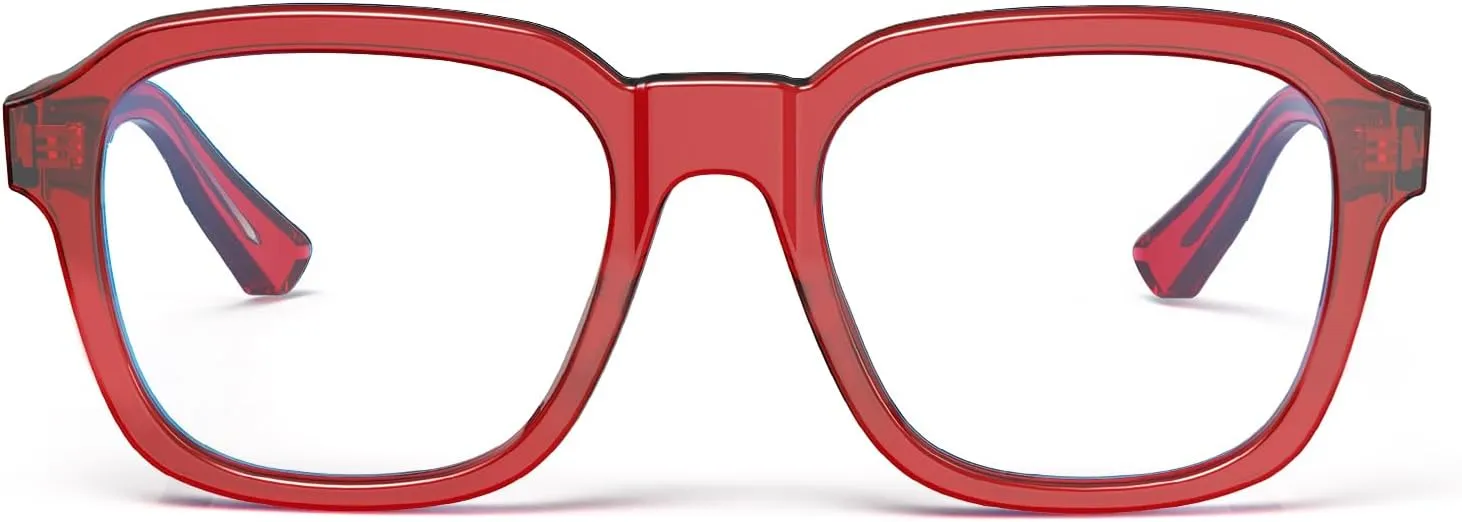 VISOONE Oversized Square Blue Light Blocking Glasses Fashion Computer Eyewear for Women and Men BENNETT