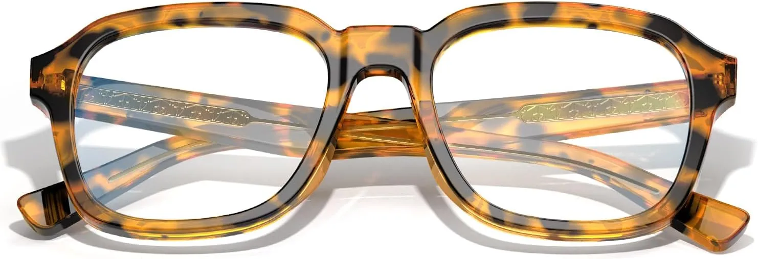 VISOONE Oversized Square Blue Light Blocking Glasses Fashion Computer Eyewear for Women and Men BENNETT