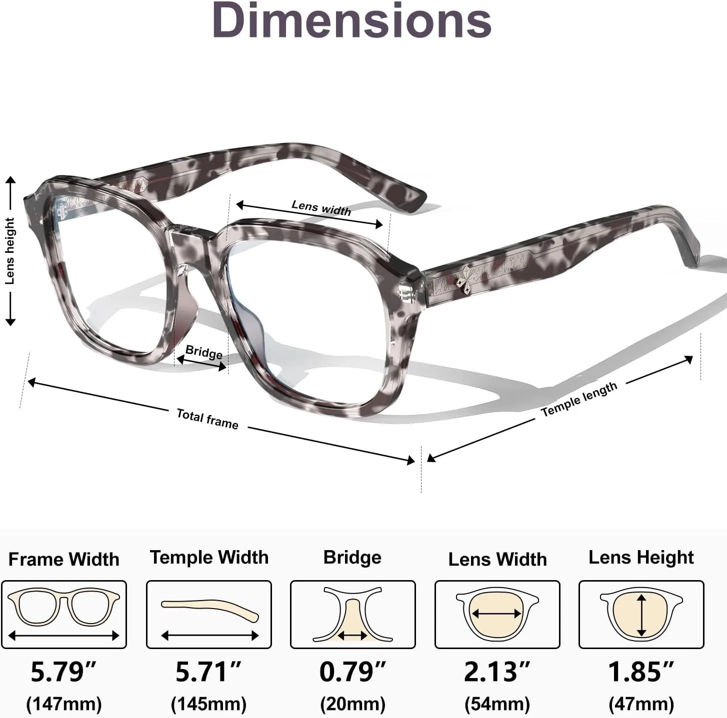 VISOONE Oversized Square Blue Light Blocking Glasses Fashion Computer Eyewear for Women and Men BENNETT