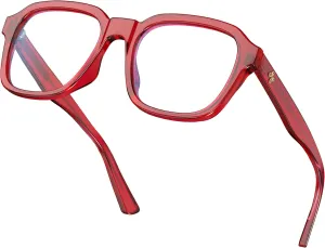 VISOONE Oversized Square Blue Light Blocking Glasses Fashion Computer Eyewear for Women and Men BENNETT