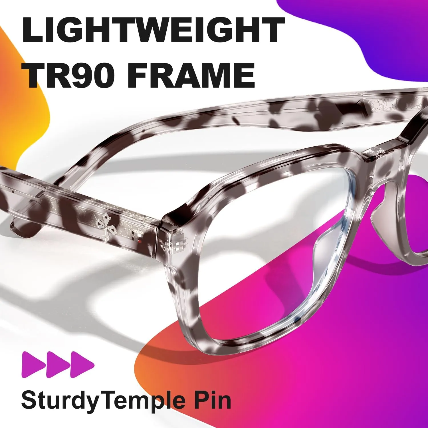 VISOONE Oversized Square Blue Light Blocking Glasses Fashion Computer Eyewear for Women and Men BENNETT