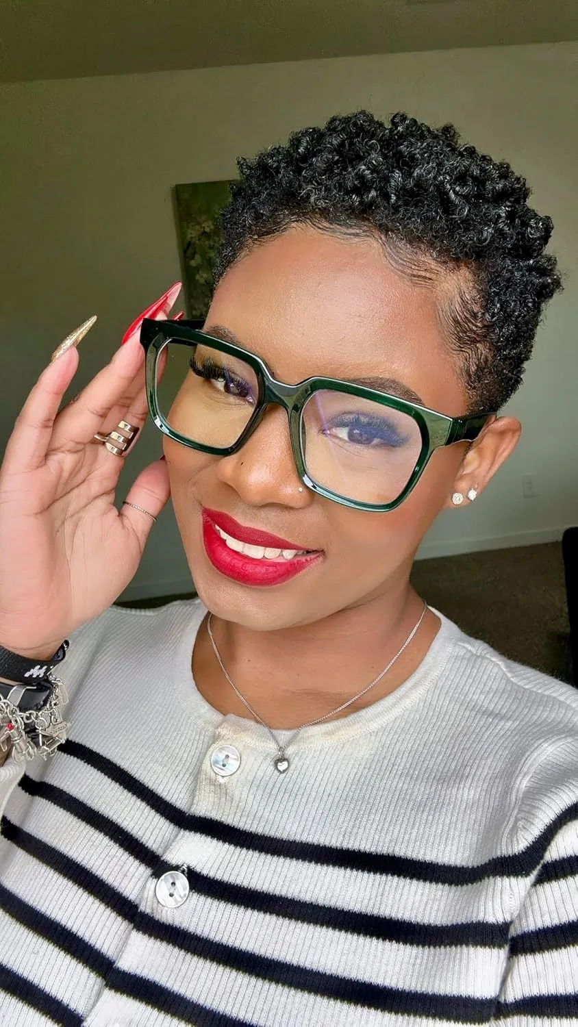 VISOONE Rectangle TR90 Blue Light Blocking Glasses Computer Eyewear with Preppy Look for Women and Men Cougar