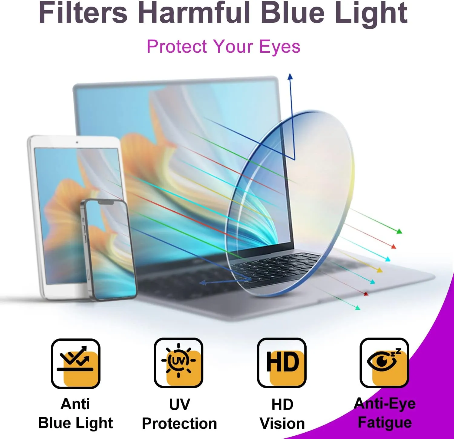 VISOONE Rectangle TR90 Blue Light Blocking Glasses Computer Eyewear with Preppy Look for Women and Men Cougar