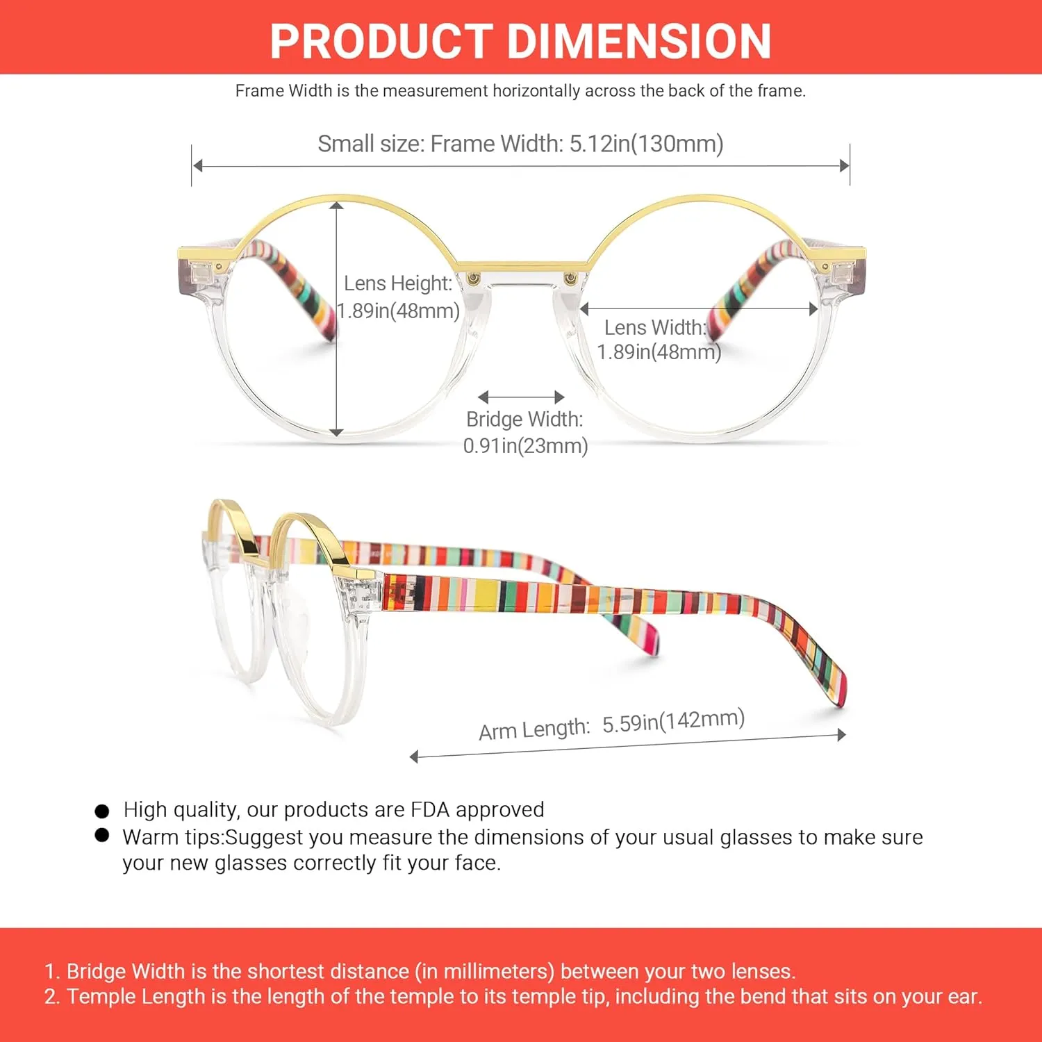 VOOGLAM Blue Light Glasses for Women Men Anti Eyestrain Dry Eyes Round Eyeglasses Latina