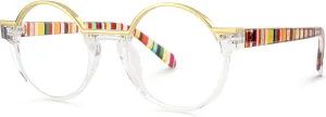 VOOGLAM Blue Light Glasses for Women Men Anti Eyestrain Dry Eyes Round Eyeglasses Latina
