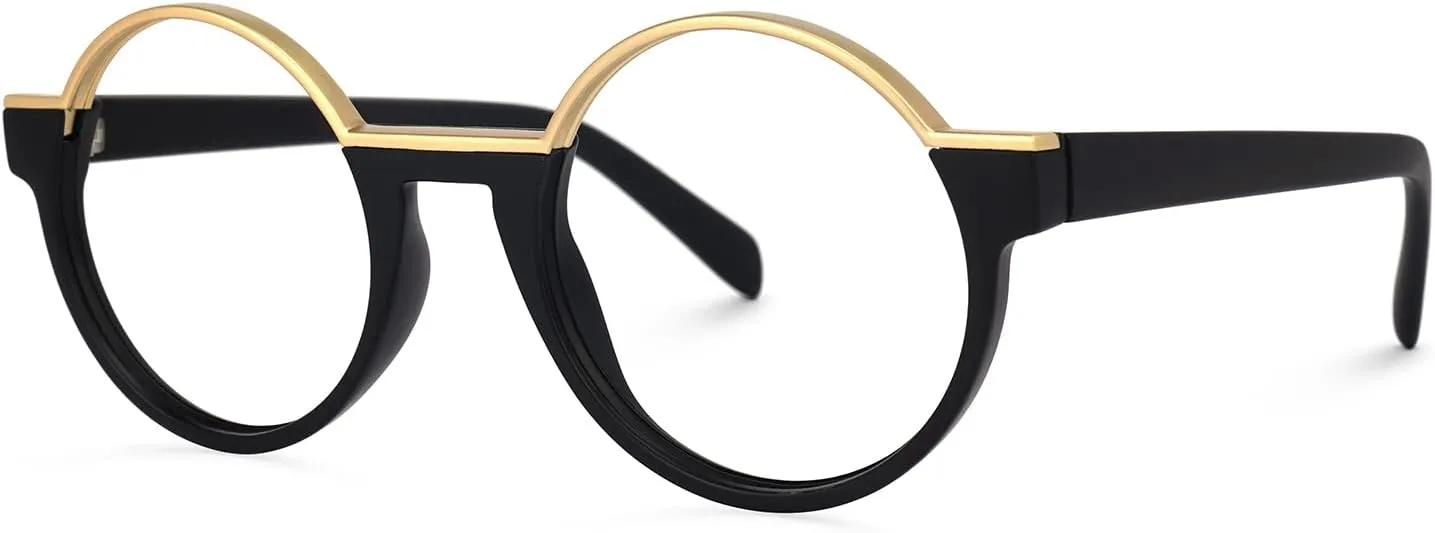 VOOGLAM Blue Light Glasses for Women Men Anti Eyestrain Dry Eyes Round Eyeglasses Latina