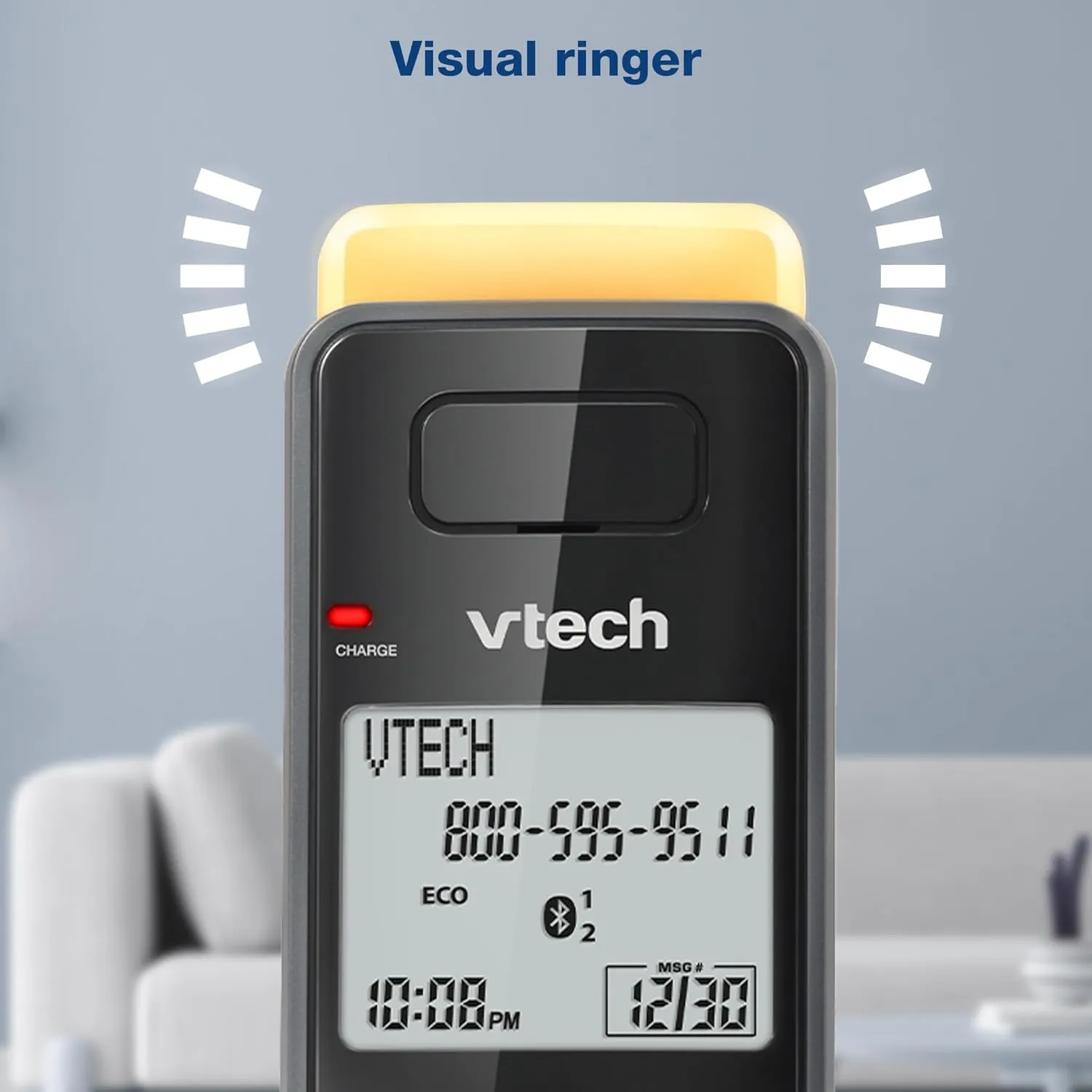 VTech IS8128-41 Super Long Range 4-Handset DECT 6.0 Cordless Phone for Home with Answering Machine, 2300 ft Range, Call Blocking, Bluetooth Connect to Cell, Intercom