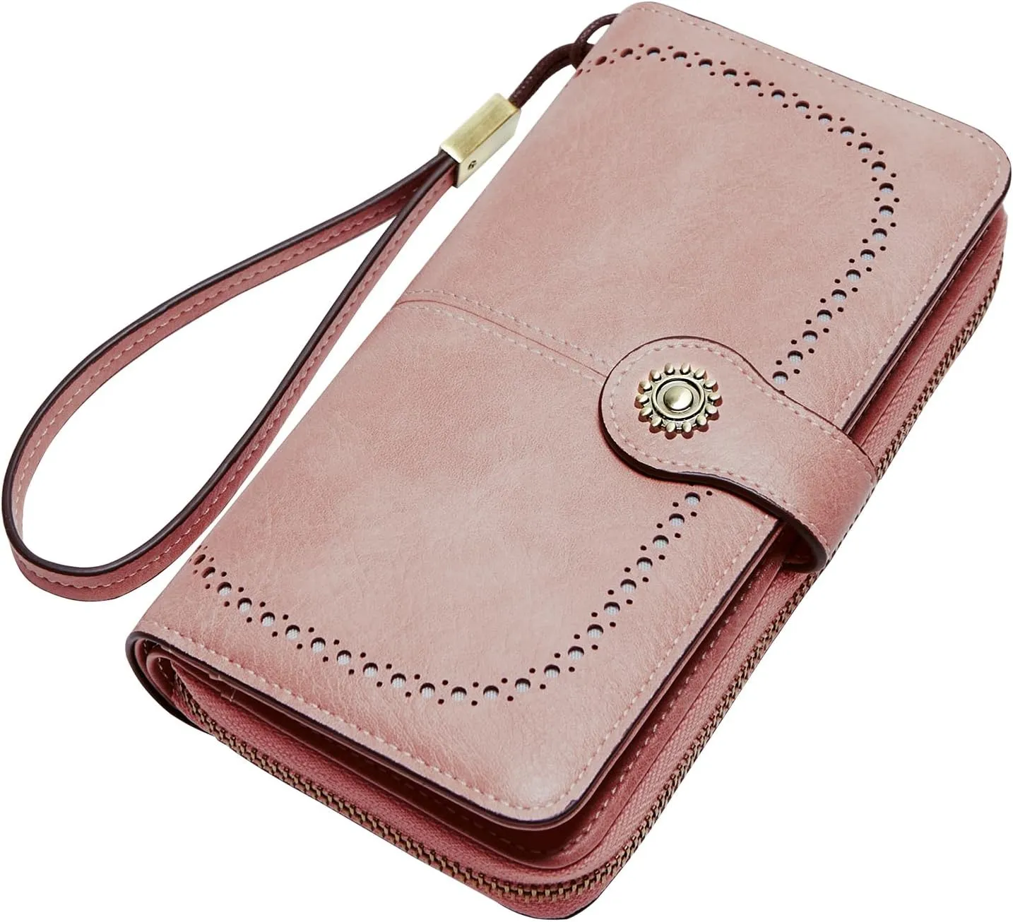 Wallet for Women RFID Blocking Leather Large Capacity Card Holder Ladies Phone Clutch Travel Long Purse Wristlet