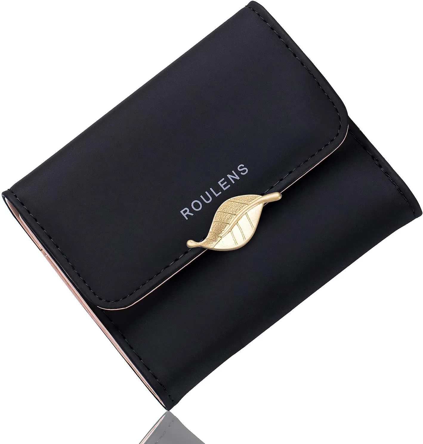 Wallet for Women RFID Blocking PU Leather Leaf Pendant Card Holder Phone Checkbook Organizer Zipper Coin Purse