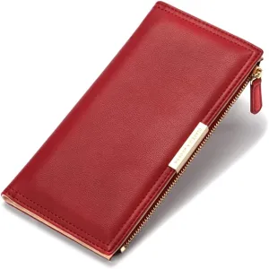 Wallet Women RFID Small Womens Wallet Slim Multi Card Wallet Case Credit Card Holder for Women Leather Wallet Lady Zipper Coin Pocket & ID Window & Money Organizers