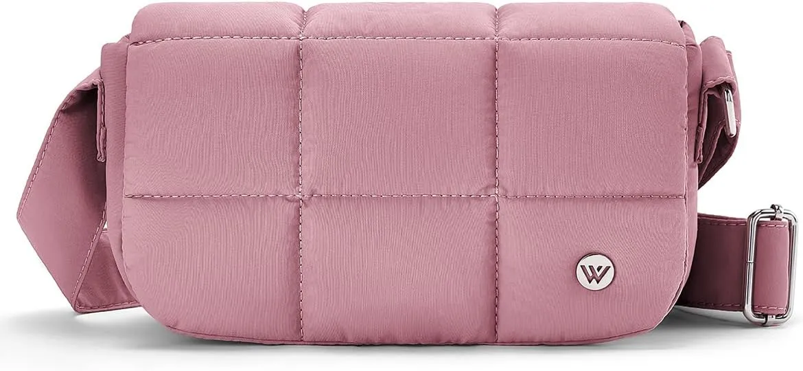 WESTBRONCO Small Puffer Crossbody Bags for Women Nylon Shoulder Bag Quilted Crossbody Purse with Adjustable Strap