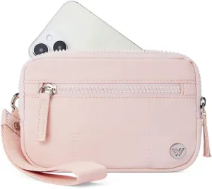 WESTBRONCO Wristlet Wallets for Women Nylon Quilted RFID Wallet with 3 Zipper Purse for Travel Credit Card Holder Phone Organizer
