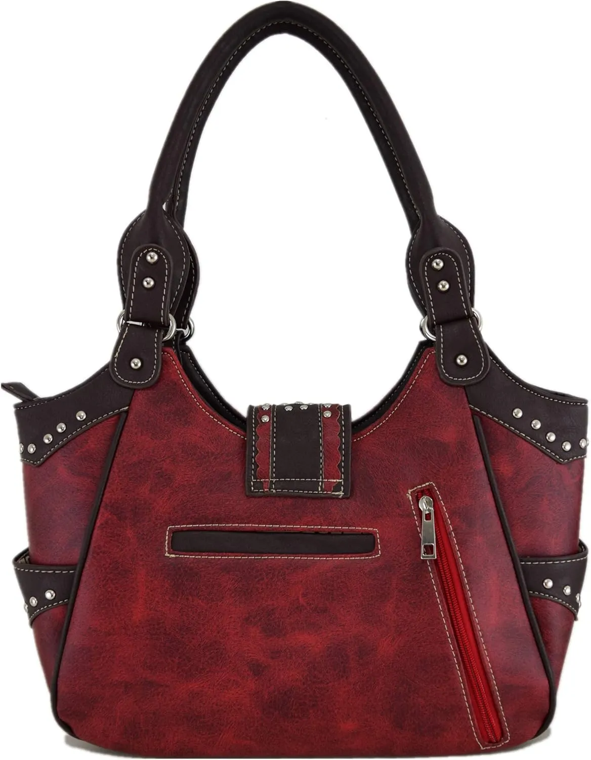 Western Style Rhinestone Concho West Concealed Carry Purse Country Handbag Women Shoulder Bag Wallet Set