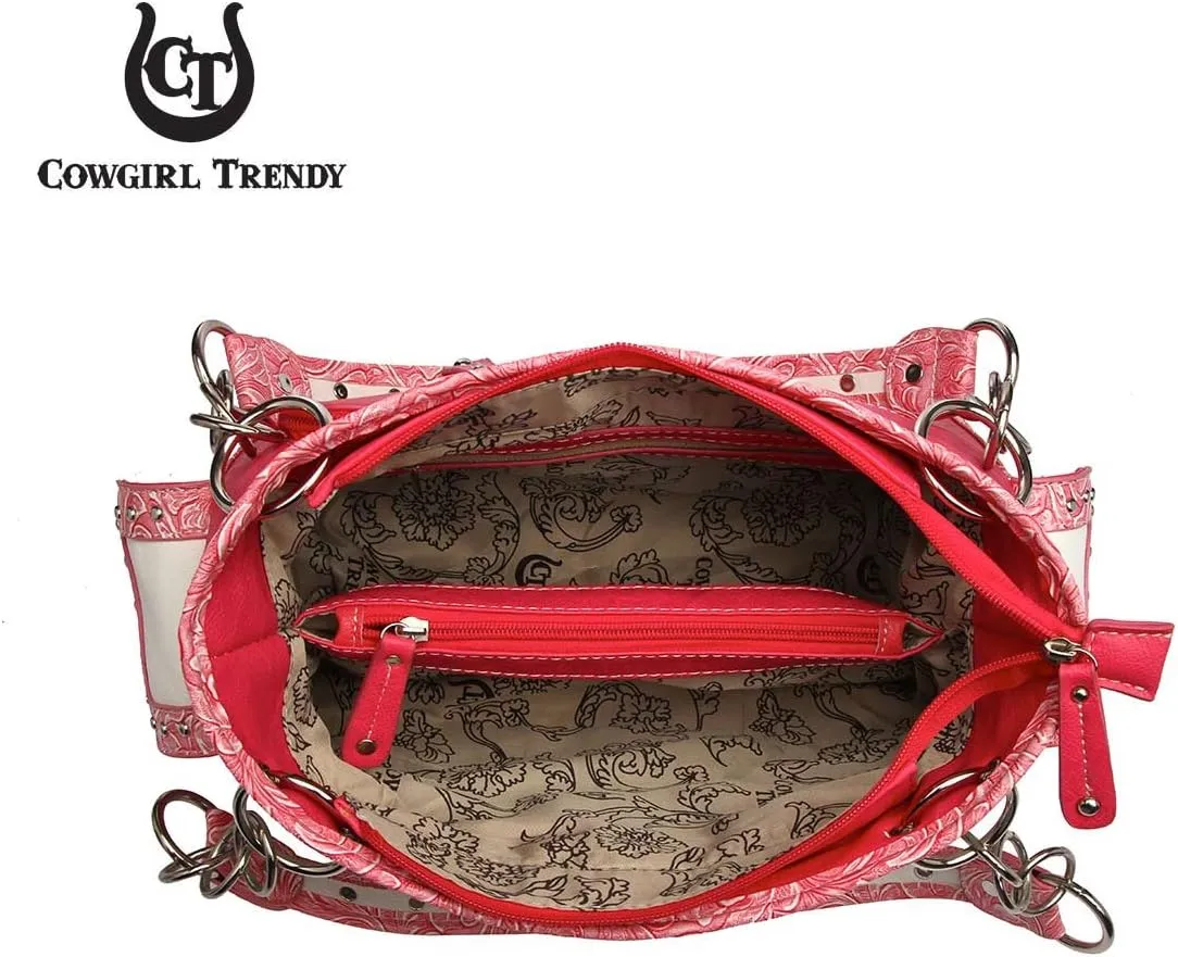 Western Style Spring Butterfly Flower Purse Women Country Handbag Rhinestone Stud Shoulder Bag Wallet Set