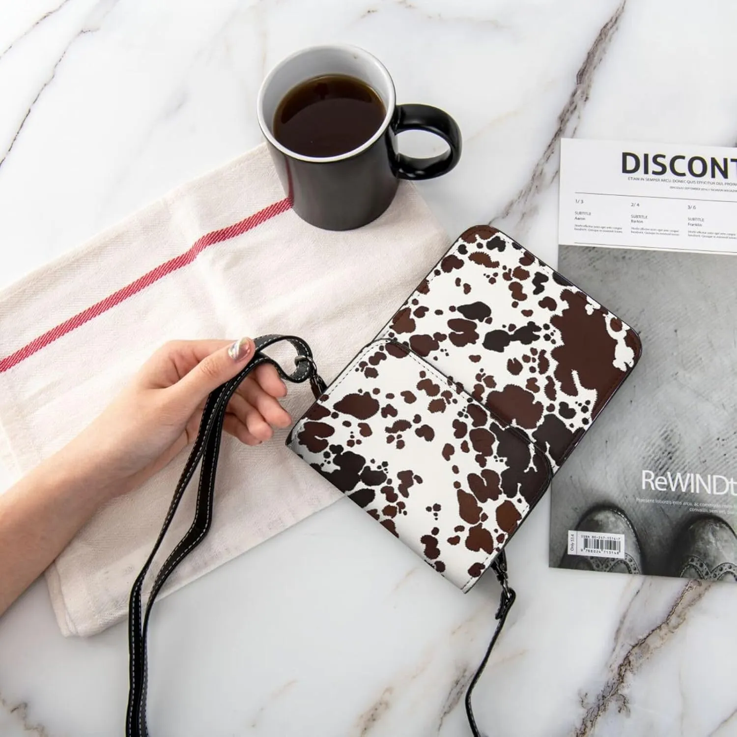 White Black Tiger Stripe Animal Leather Crossbody Cell Phone Purse Small Wallet Bags Adjustable Phone Bag for Women