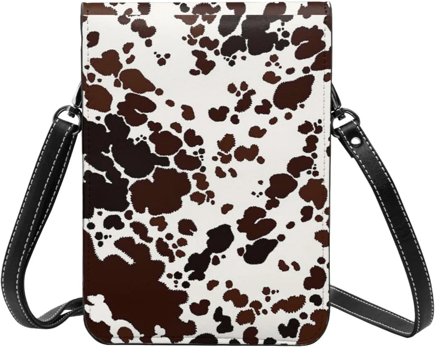 White Black Tiger Stripe Animal Leather Crossbody Cell Phone Purse Small Wallet Bags Adjustable Phone Bag for Women