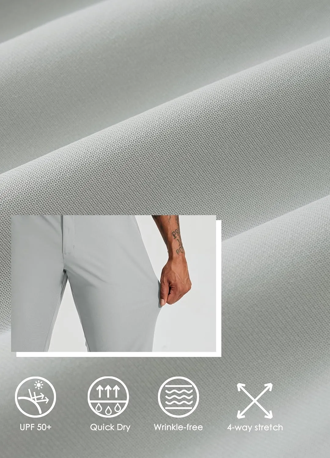 Willit Mens Golf Pants Stretch Dress Pants Slim Fit Quick Dry Casual Work Pants with Pockets 30"/32"