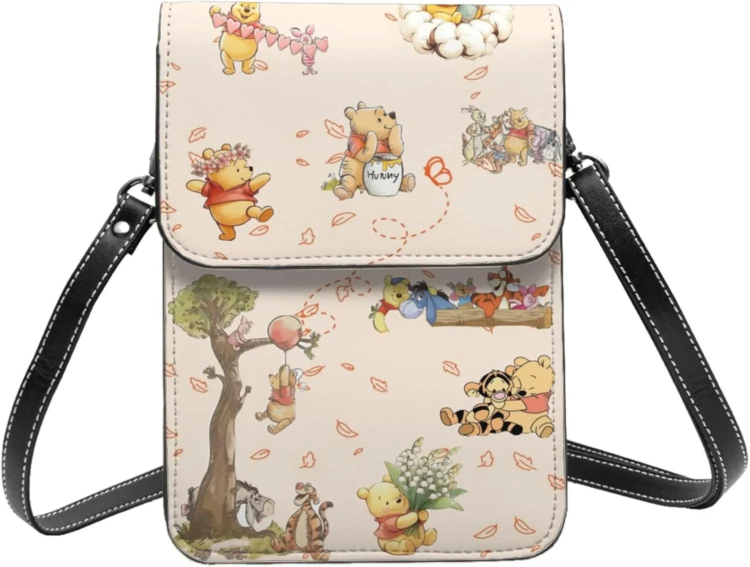 Win-nie The Pooh Small Cell Phone Purse Crossbody Bag for Outdoor Travel Sports Camping Hiking Shoulder Bags