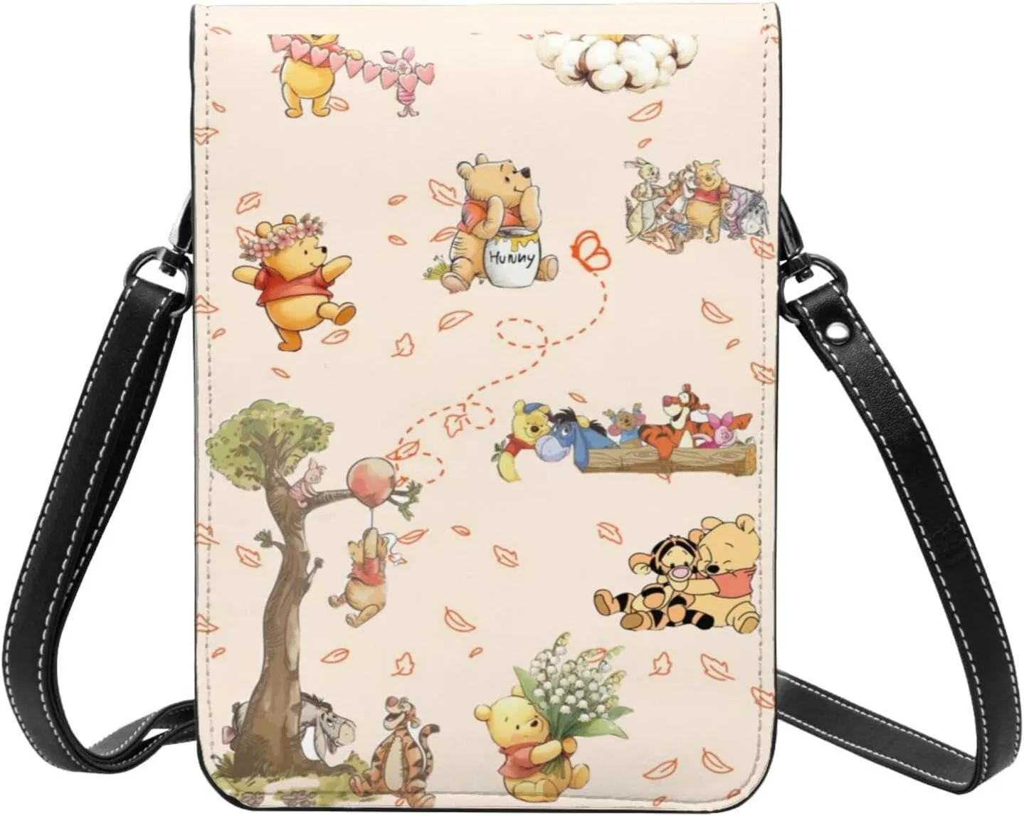 Win-nie The Pooh Small Cell Phone Purse Crossbody Bag for Outdoor Travel Sports Camping Hiking Shoulder Bags