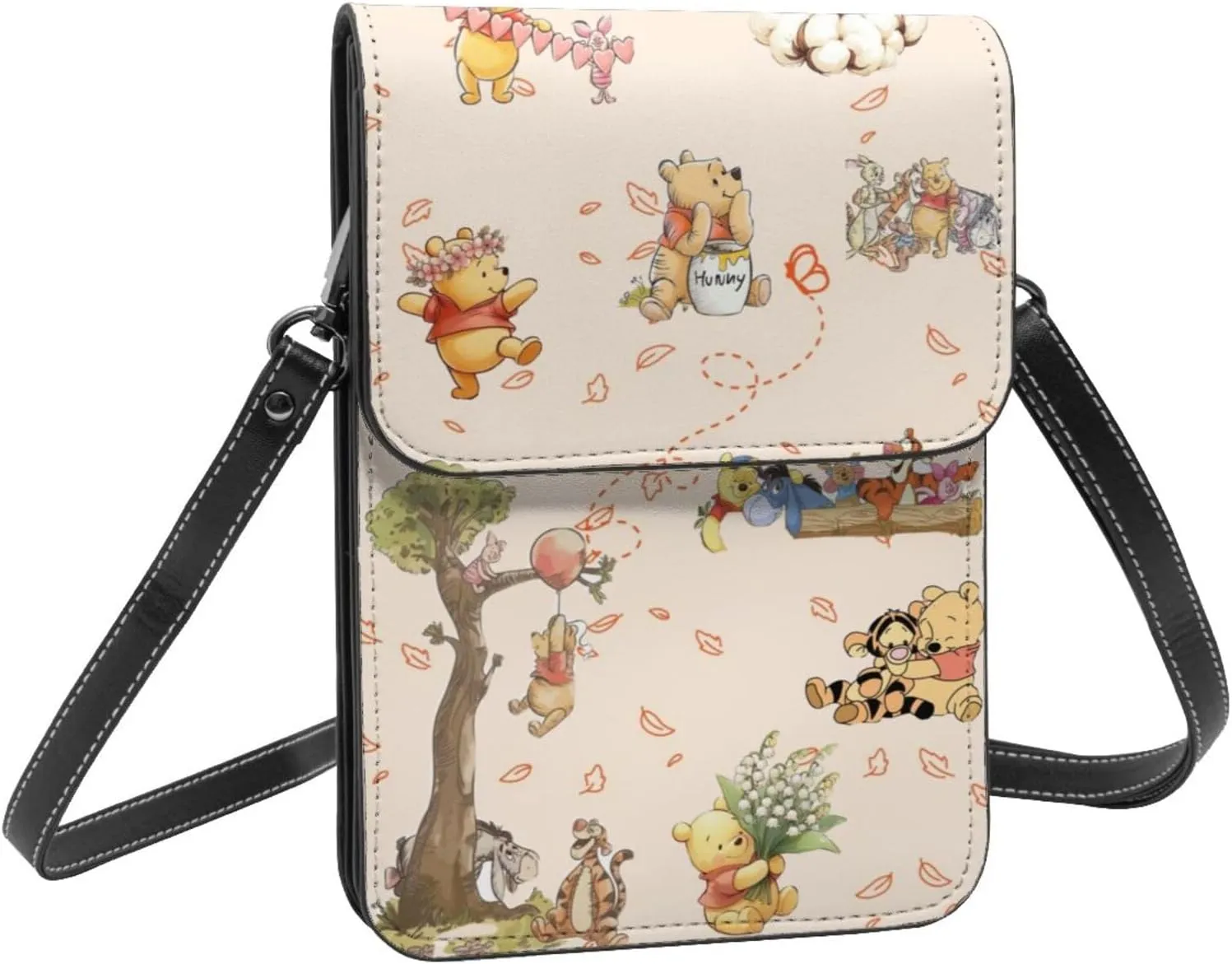 Win-nie The Pooh Small Cell Phone Purse Crossbody Bag for Outdoor Travel Sports Camping Hiking Shoulder Bags