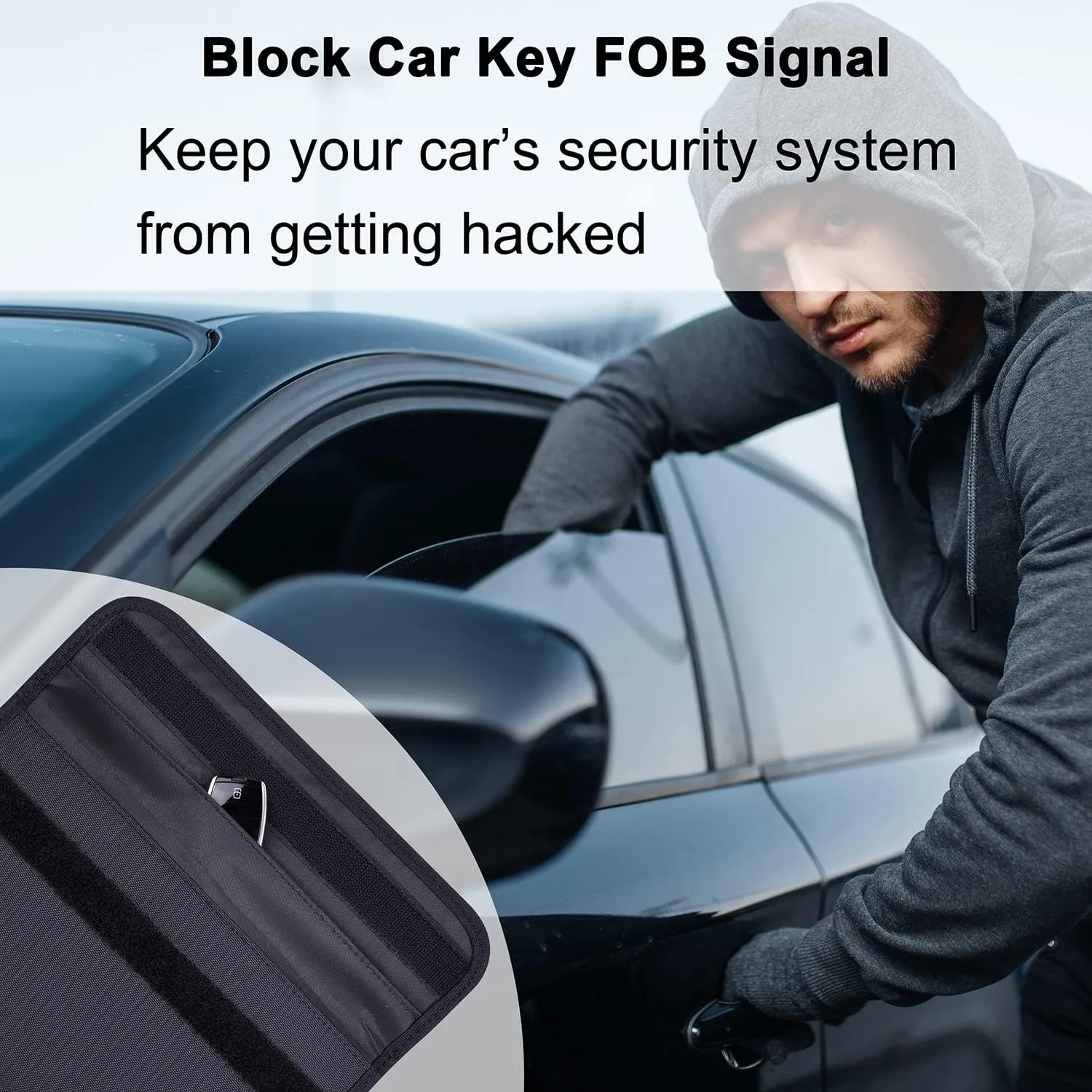 Wisdompro Faraday Bag, RFID Signal Blocking Bag Shielding Pouch Wallet Case for Cell Phone Privacy Protection and Car Key FOB