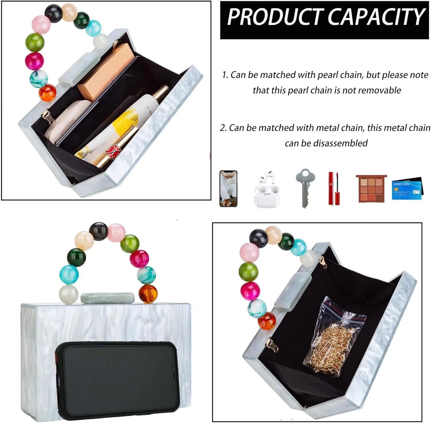 Women Acrylic Clutch Purse Leopard Print Evening Bag Chain Formal Handbag Party Bridal Wedding Clutch Purse for Women
