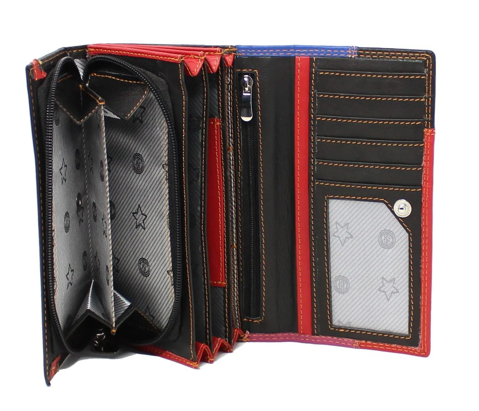 Women Colorful Genuine Leather RFID Purse