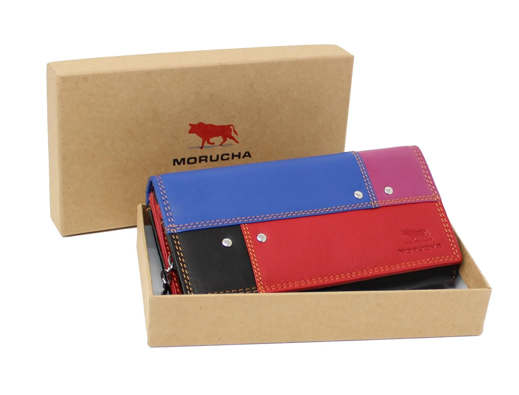 Women Colorful Genuine Leather RFID Purse