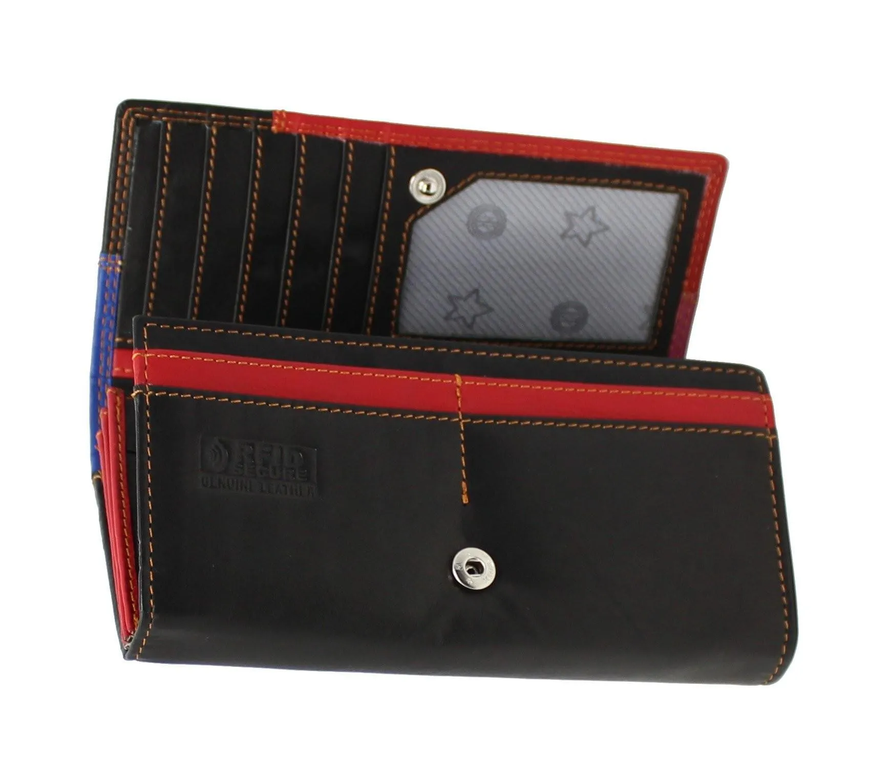 Women Colorful Genuine Leather RFID Purse