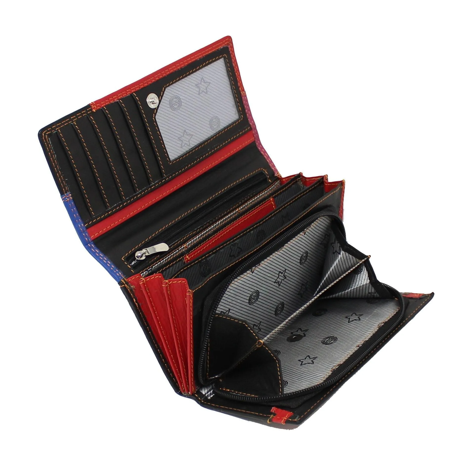 Women Colorful Genuine Leather RFID Purse