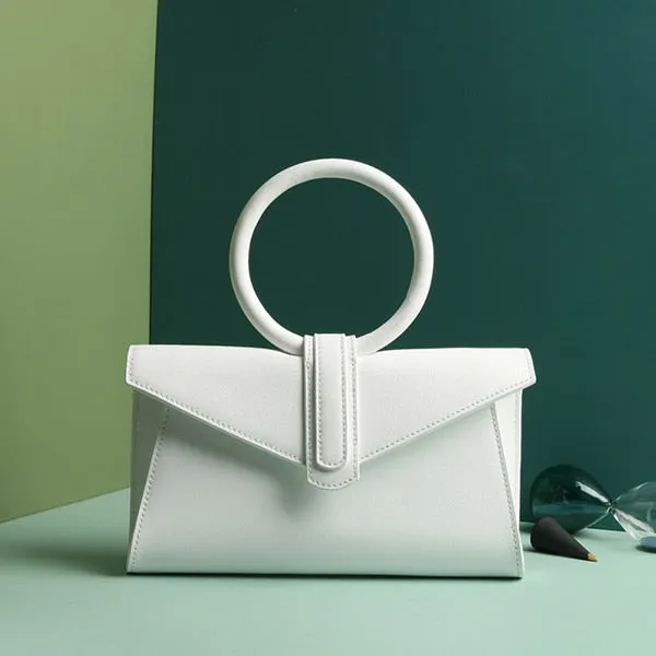 Women Genuine Leather Handbag Brand Luxury Ring Top Handle Small Cow Leather Crossbody Bag Candy Cowhide Waist Bag Summer 2019