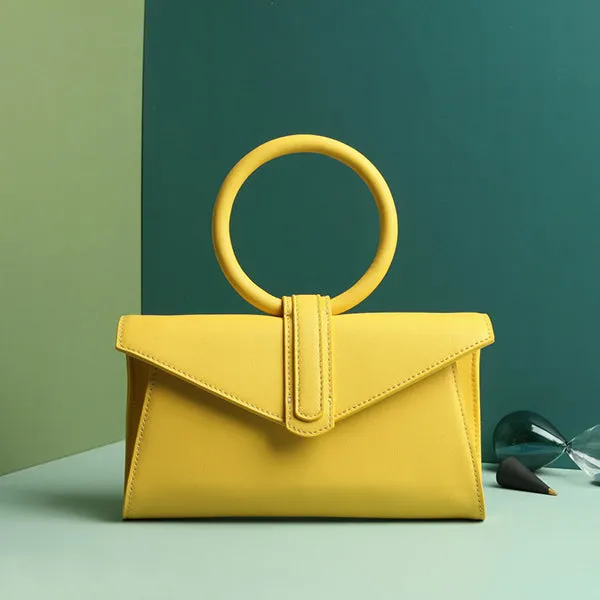 Women Genuine Leather Handbag Brand Luxury Ring Top Handle Small Cow Leather Crossbody Bag Candy Cowhide Waist Bag Summer 2019