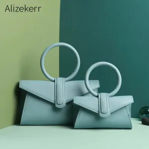 Women Genuine Leather Handbag Brand Luxury Ring Top Handle Small Cow Leather Crossbody Bag Candy Cowhide Waist Bag Summer 2019