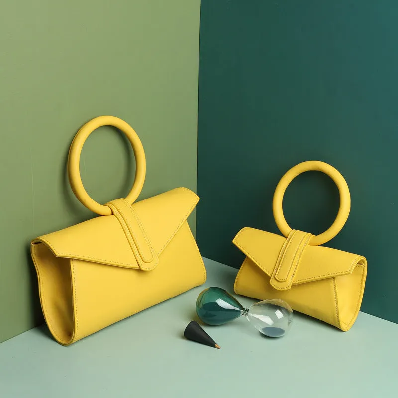 Women Genuine Leather Handbag Brand Luxury Ring Top Handle Small Cow Leather Crossbody Bag Candy Cowhide Waist Bag Summer 2019