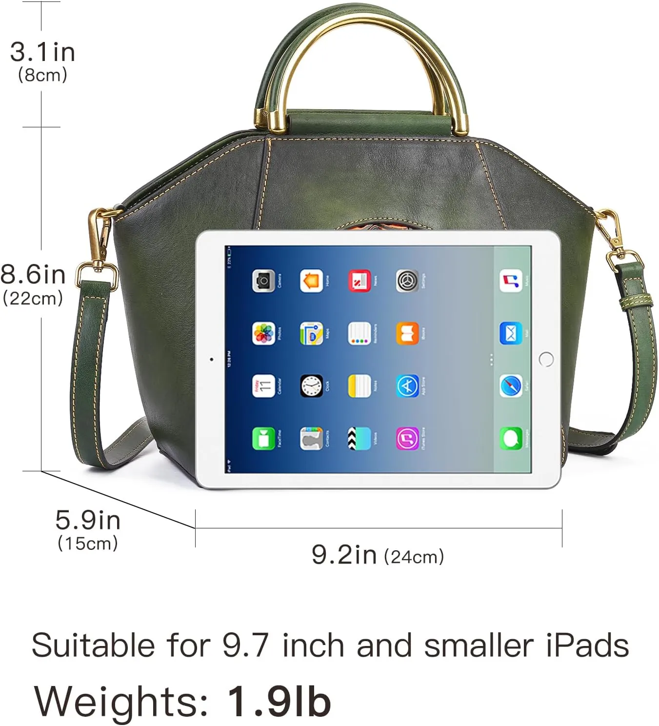 Women Genuine Leather Handbags, Organizer Retro Vegetable Tanning leather Satchel Vintage Embossing Totem Shoulder Bag