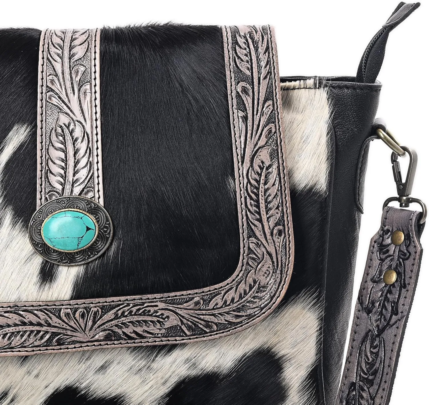 Women Natural Cowhide Leather Hand Bag With Adjustable Detachable Strap