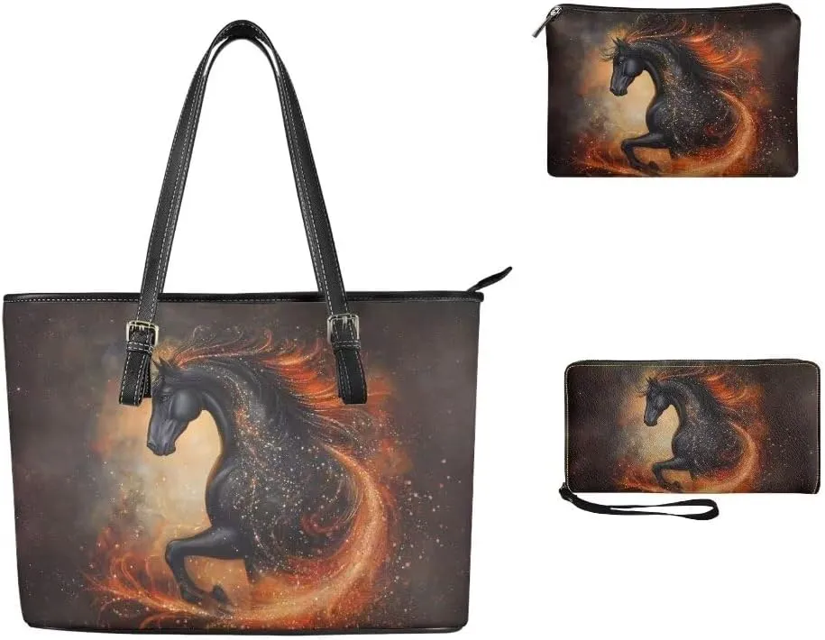 Women Purse Handbags Wallet Sets Leather Shoulder Tote Bag for Women,Top Handle Purse with Wrist Wallet Bag