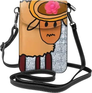 Women Small Cell Phone Purse a Minority Sheep Picture : Multifunction,Soft, Durable,Convenient for Daily use and Travel, Black, One Size