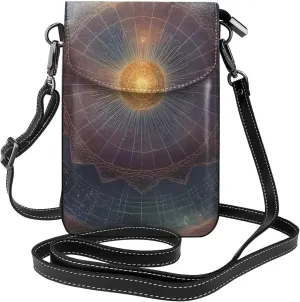 women Small Cell Phone Purse Cosmic Shining Planet picture : Multifunction,Soft, durable,Convenient for daily use and travel Black
