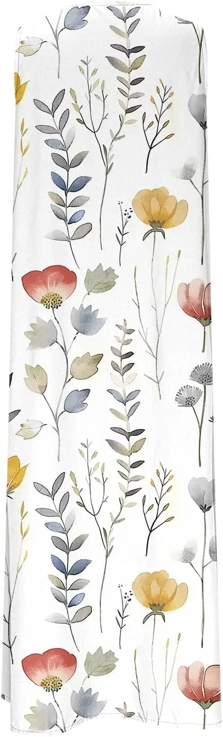 Women Sundresses Plus Size Floral High Waist Sleeveless Flowy A Line Midi Dresses Loose Boho Dress with Pockets
