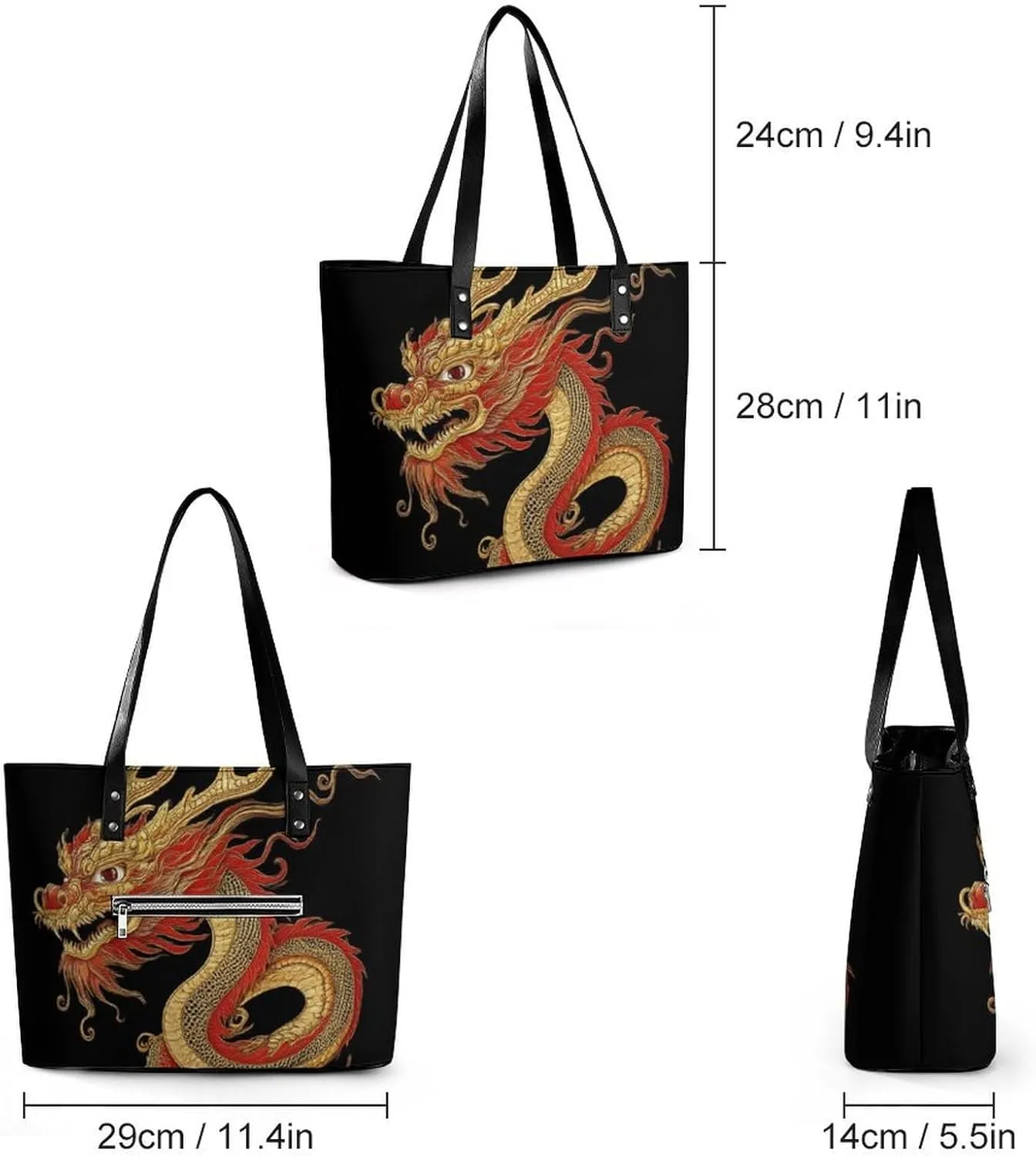 Women Tote Bag PU Leather Travel Shoulder Bags Casual Handbags